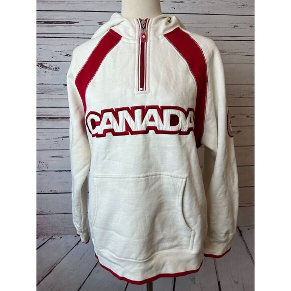 Team Canada Olympic HBC Hoodie Jacket womens Small Olympics Half Zip Sweatshirt - Picture 7 of 10